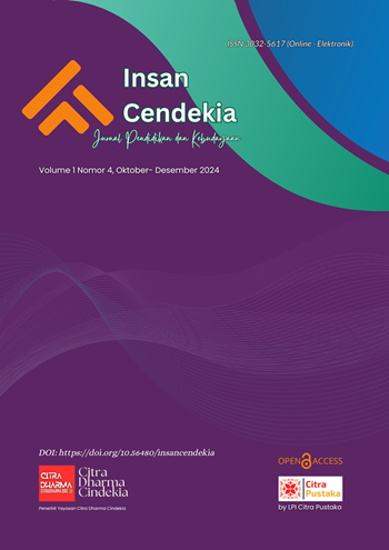 					View Vol. 1 No. 4 (2024): Insan Cendekia : Jurnal Pendidikan dan Kebudayaan
				